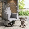 1 Piece Outdoor 360° Rattan Swivel Egg Chair,Indoor Outdoor Patio Lounge Basket with Cushions,Patio Woven Wicker Egg Chair-Coolbibila - 2 of 4