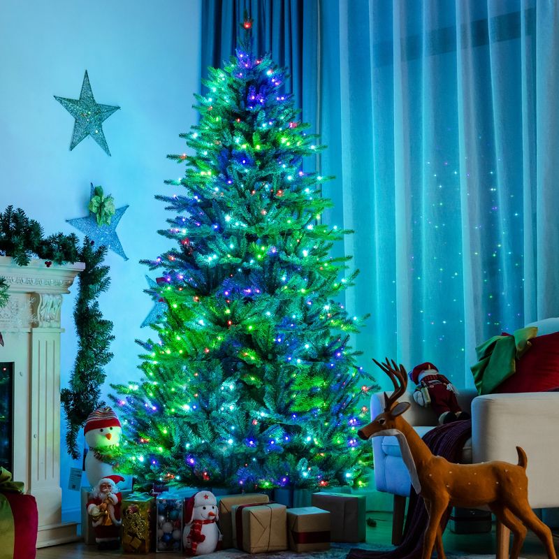 Costway 6ft\7ft\8ft App-Controlled Pre-lit Christmas Tree Multicolor Lights w/ 15 Modes, 2 of 11