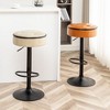 CAVINAS Round Storage Bar Stool, Height Adjustable Barstool, 360° Counter Height Swivel Dining Chair, PU Leather Padded Seat, Armless Bar Chair- 2PCS - 4 of 4