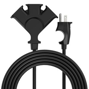Uncaged Ergonomics® Comfort Grip™ 3-Outlet Grounded Indoor/Outdoor Extension Cord, 8 Ft., Black - 1 of 4