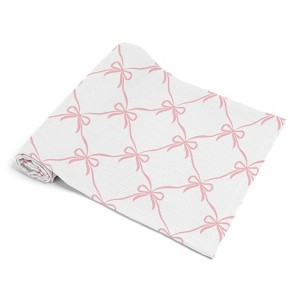 Sweet Jojo Designs Baby Girl Baby Muslin 100% Cotton Swaddle Blankets Ballerina and Ballet Bows Pink and White - 1 of 4