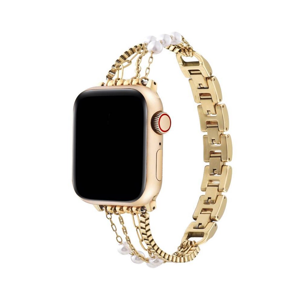 Photos - Smartwatches Posh Tech Cape Stainless Steel Band for Apple Watch - Gold: Durable Wearable Accessory