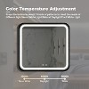 DOMETOUR 32x32in Vanity Mirror, Black Frame, Dimmable Touch, Anti-Fog, CRI 95, 3000K-6000K, IP54 Waterproof, Wall Switch Control - 3 of 4