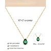18K Gold Plated Birthstone Necklace, Dainty Emerald Green CZ Teardrop Pendant, Adjustable Jewelry Gift for Women - 2 of 4