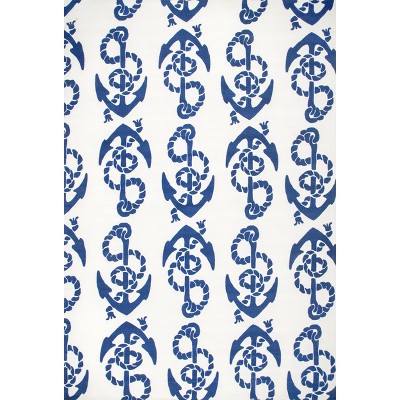 nuLOOM Rell Nautical Anchor Indoor and Outdoor Area Rug
