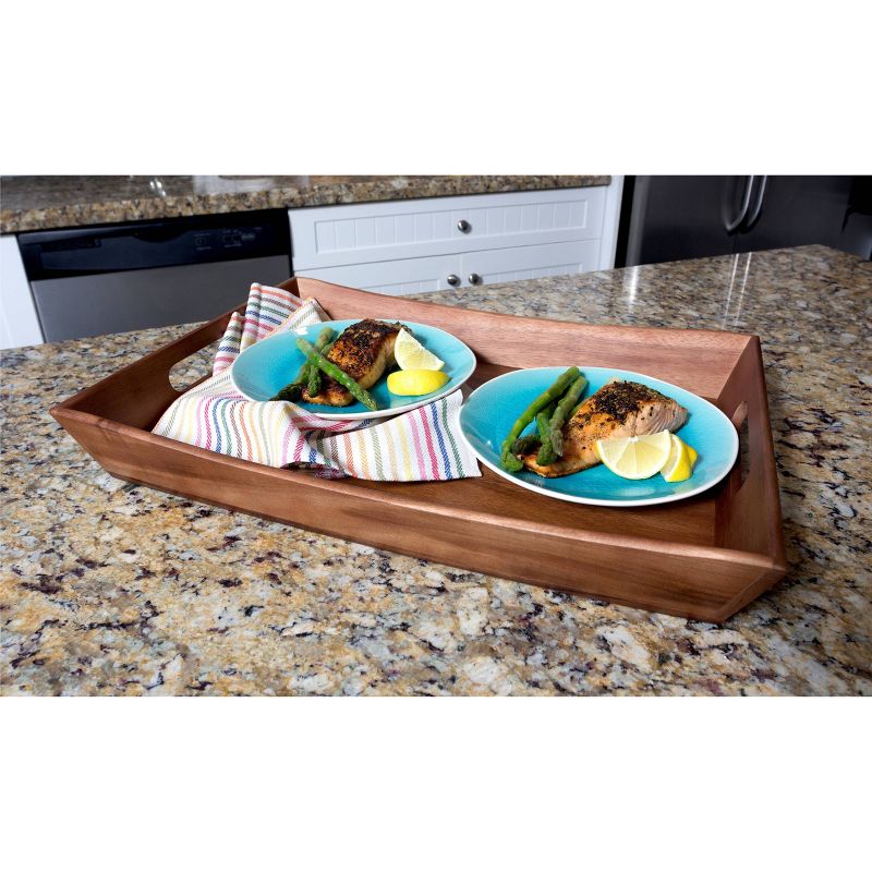 19&#34; x 14&#34; Acacia Curved Serving Tray - Lipper International, 5 of 7