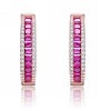 Guili Sterling Silver Hoop Earrings with Colored CZ in Rose Gold, Silver, or Classic Finish – Timeless Sparkle and Elegance for Any Collection - 3 of 3