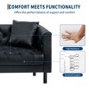 81" Chesterfield Sofa, Modern Leather Couch, Handmade Button Tufted 3 Seater Sofa, Deep Seats and 2 Pillows, for Apartment, Office - 4 of 4