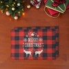 Unique Bargains Christmas Place Mats Flax Red Black Khaki 13"x17.7" 2 Pcs - 2 of 4