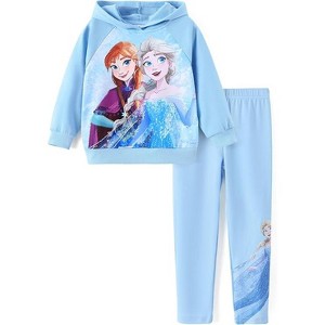 Disney Frozen Kids Girls Fall Casual Hoddie Top and Bottom Sets - 1 of 4
