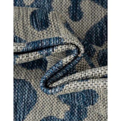 Safari Blue 9' x 12' Rectangular Outdoor Easy-Care Rug