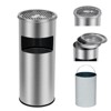 Commercial Indoor Outdoor Trash Can, Stainless Steel Square Garbage Can with Removable Inner Bucket and Ashtray - 3 of 4