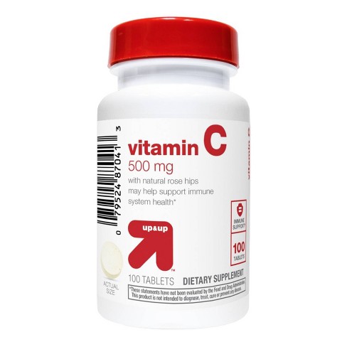 Vitamin C 500mg With Rose Dietary Supplement Tablets 100ct Upup