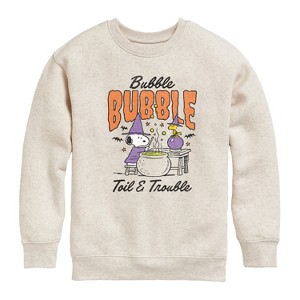 Boys' - Peanuts - Bubble Bubble Toil Trouble Graphic Long Sleeve Fleece Sweatshirt - 1 of 4