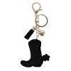 CTM Women's Sparkle Black and White Cowboy Boot Bag Charm - 2 of 3