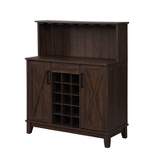 Home Source Bar Cabinet with Wine Rack in Charcoal Finish