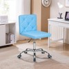 VECELO PU Leather Armless Office Chair, Adjustable Height & 360° Rolling Swivel for Home or Office - 3 of 4