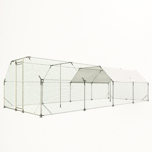 Large Metal Chicken Coop, Walk-in Chicken Run, Poultry Cage With Waterproof Cover For Duck, Rabbit, Hen House Enclosure Pen For Yard, Farm, Backyard - 1 of 4