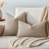 REGALWOVEN Linen Fade-Resistant Soft Solid Minimalist Neutral Throw Pillow Covers 2 Pcs - 2 of 4