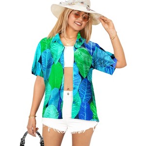 HAPPY BAY Hawaiian Shirts Womens Casual Summer Beach Party Short Sleeve TShirts Button Up Dress Tops Tee Shirts Blouses for Women - 1 of 4
