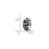 Black Bow Jewelry Black & White Dotted Glass Sterling Silver Bead Charm - 2 of 3