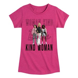 Girls' - Barbie - Woman Kind, Kind Woman Fitted Short Sleeve Graphic T-Shirt - 1 of 3