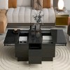 GlasFlength Coffee Tables Rectangle Coffee Table Center Table Wood Coffee Table Small Table Storage for Living Room, Black, 39.3"*21.6"*12.2" - 2 of 4