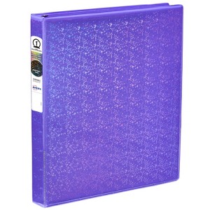 Avery Luxe Collection Durable Holographic 3 Ring Binder, Customizable View Cover, 1 Inch Round Rings, 1 Holographic Violet Binder (03226) - 1 of 4