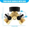 Infurnic Hose Nozzles and Wands 2 Pack Garden Hose Splitter 2 Way, Heavy Duty Y Connector Brass Garden Hose Adapter with 2 Valves Extra Rubber Washers - 2 of 4