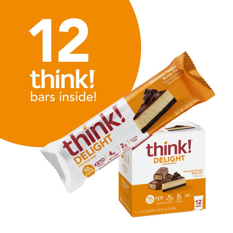 think! High Protein Keto Peanut Butter Bars - 12Pk, 6 of 13
