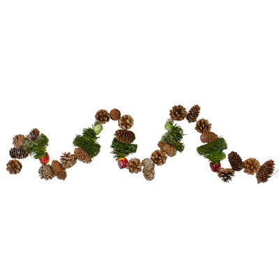 Northlight 5' x 5" Unlit Red Berries, Fruit and Pine Artificial Christmas Garland