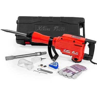 XtremepowerUS 2200W Electric Demolition Jack Hammer Point & Chisel Bits Concrete Breaker Punch Drill Case