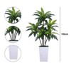 Artificial Dracaena Plant Indoor,5ft Tall Decorative Fake Tree In White Pot With Adjustable Branches And Leaves,For Living Room Home Office Decor - 2 of 4