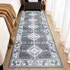 Area Rug Living Room Rugs Boho Carpets Moroccan Diamond Washable Rug Non Slip Non Shedding Low Pile Rug, 2' x 6' Gray - 2 of 4