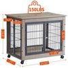 Wooden Indoor Dog Kennel Stylish Pet Crate with Iron Bars - 4 of 4