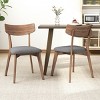 Coolbibila-Set Of 2 Dining Room Chair,Rubberwood Legs Dinner Chairs,Fabric Seat Cushion Chairs,Beige Armless Chairs - 2 of 4