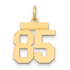 Black Bow Jewelry 14k Yellow Gold, Athletic Collection, Small Polished Number 85 Pendant - 1 of 3