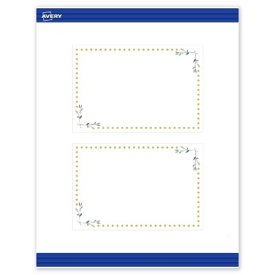 Avery Printable Rectangle Postcards, Gold Dots with Green Florals, 4" x 6", Matte White Rectangle Postcards, Laser/Inkjet, 20ct, Great for Postcards