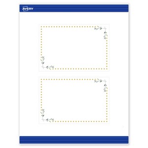 Avery Printable Rectangle Postcards, Gold Dots with Green Florals, 4" x 6", Matte White Rectangle Postcards, Laser/Inkjet, 20ct, Great for Postcards - 1 of 4