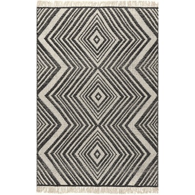 Nuloom Teresia Geometric Cotton Tassel Indoor Area Rug 5' x 8' in Gray
