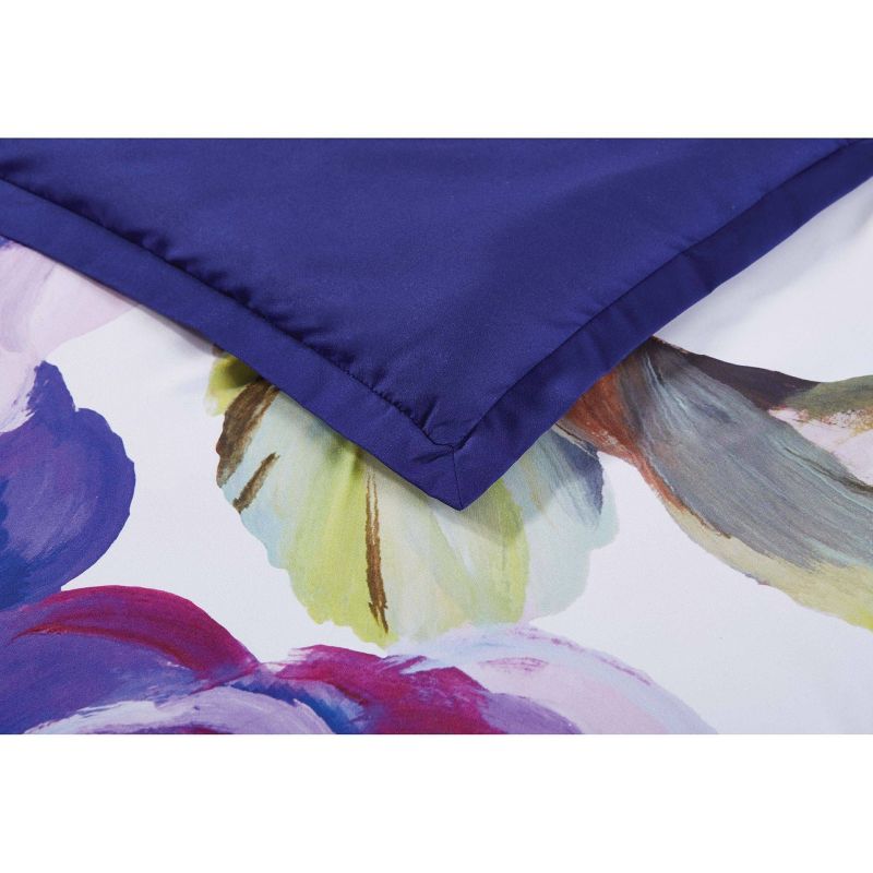 Christian Siriano Garden Bloom Full/Queen Comforter Set Purple/White/Green, 3 of 6