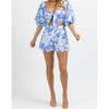 Women's FLORAL PUFF SLEEVE ROMPER - LUXXEL - 2 of 4
