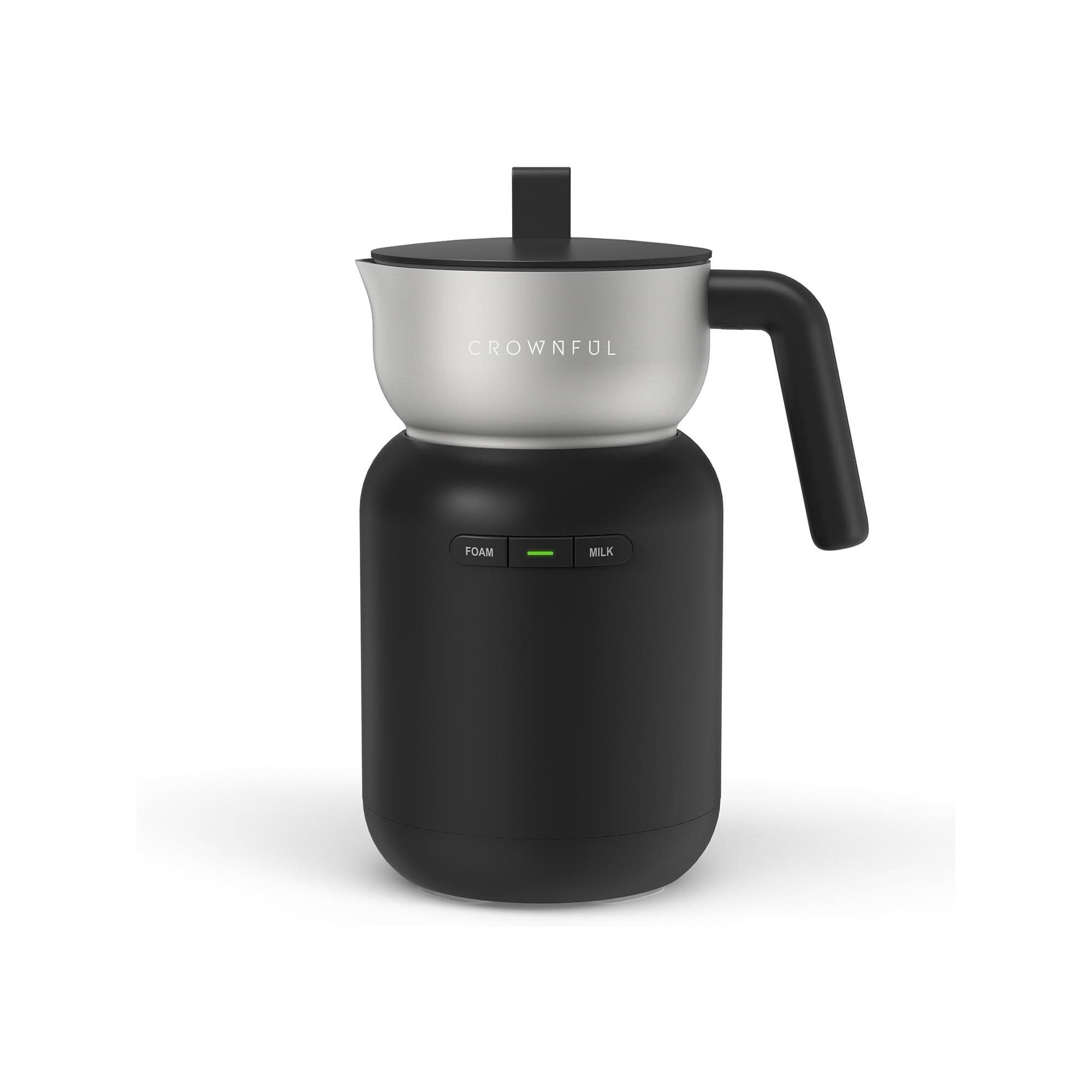 CROWNFUL Milk Frother and Steamer (Silver)