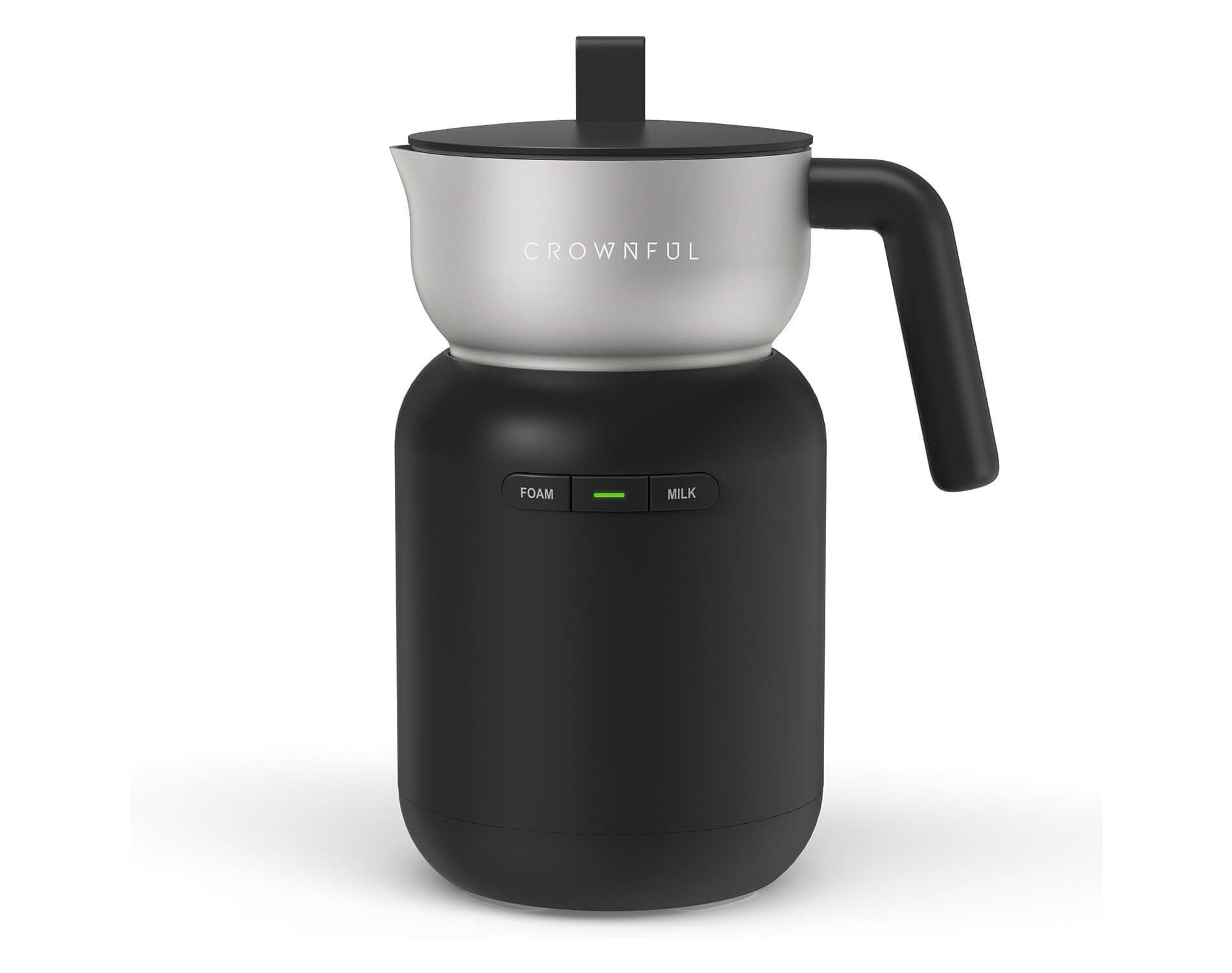 CROWNFUL Milk Frother and Steamer (White)