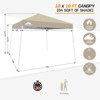 EAGLE PEAK Slant Leg Pop-up Canopy Tent Easy One Person Setup Instant Outdoor Beach Canopy Folding Portable Sports Shelter - 3 of 4