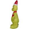 Grinch Christmas Airblown Inflatable w/Heart and Santa Hat Dr. Seuss, 4 ft Tall, Multi - 4 of 4