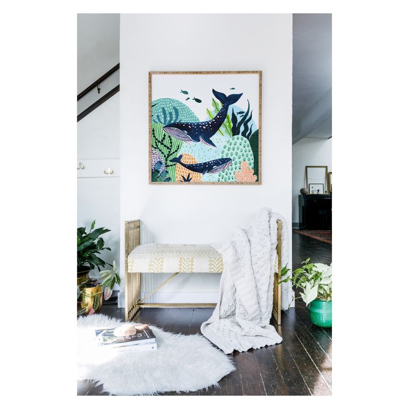 Ambers Textiles Blue Whale Family Framed Wall Art Green - society6, 3 of 4