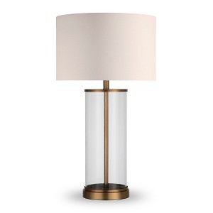 Hudson and Canal 28" Tall Table Lamp with Fabric Shade - 1 of 4