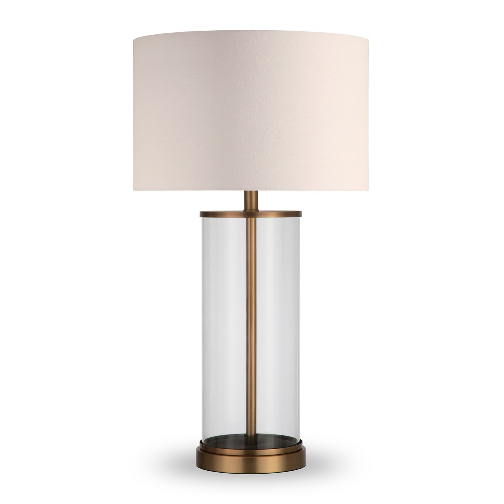 Photos - Floodlight / Street Light Hampton & Thyme 28" Tall Table Lamp: Fabric Drum Shade, UL Listed, 60W E26