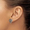Black Bow Jewelry 17mm Marcasite Scroll Heart Post Earrings in Antiqued Stainless Steel - 3 of 4